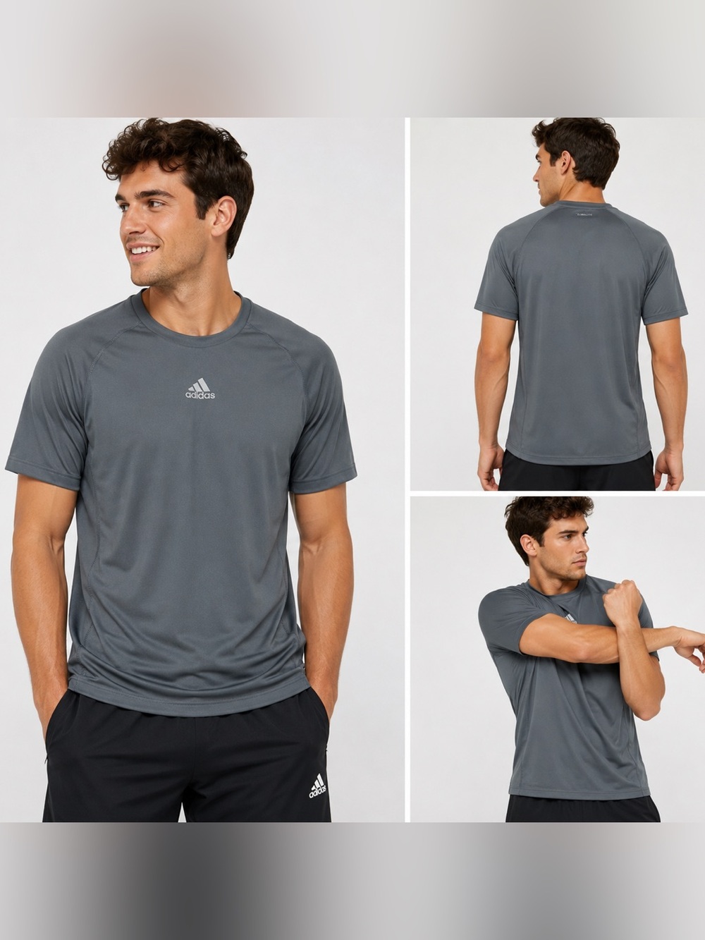 Adidas Climalite Men’s Large Gray Performance Athletic T-Shirt